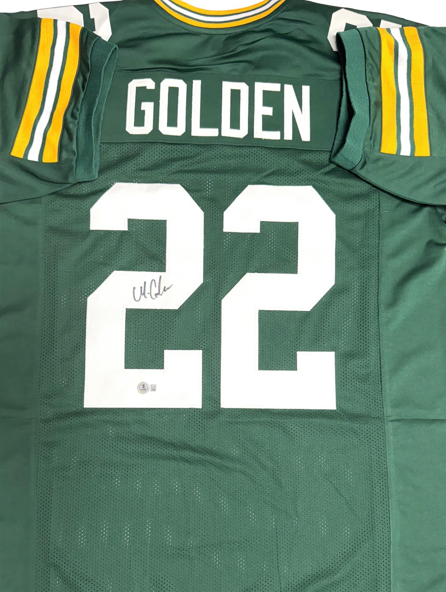 MATTHEW GOLDEN SIGNED CUSTOM REPLICA PACKERS GREEN JERSEY - BAS