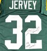 TRAVIS JERVEY SIGNED CUSTOM REPLICA PACKERS GREEN JERSEY W/ SB CHAMPS - BAS