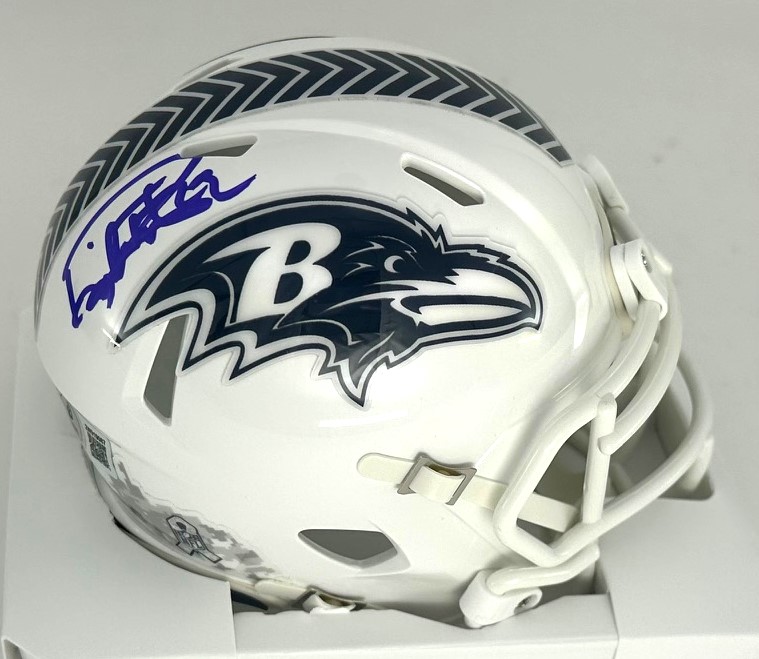 DERRICK HENRY SIGNED RAVENS 2024 SALUTE SPEED MINI HELMET - BAS