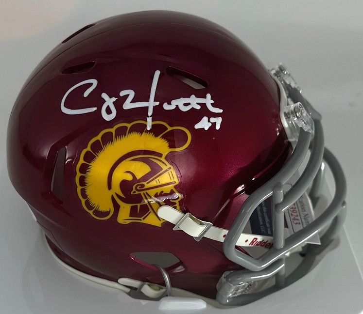 CLAY MATTHEWS SIGNED USC TROJANS SPEED MINI HELMET - JSA