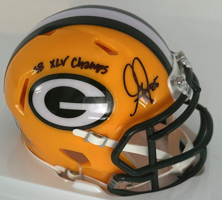 GREG JENNINGS SIGNED PACKERS SPEED MINI HELMET W/ SB XLV - BAS