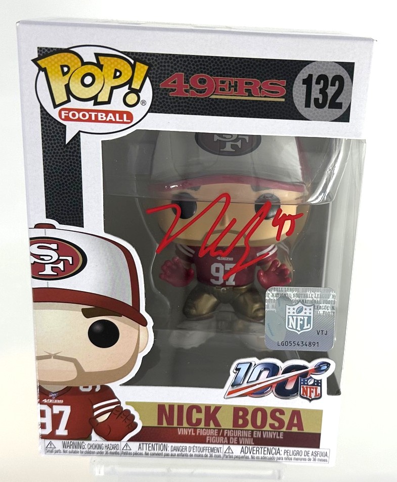 NICK BOSA SIGNED SAN FRANCISCO 49ERS POP FUNKO FIGURE #132 - BAS