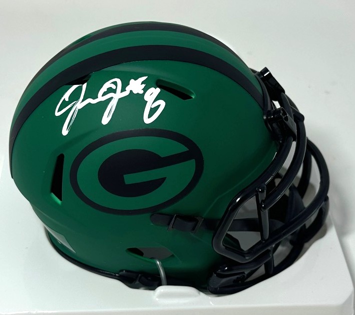 JOSH JACOBS SIGNED PACKERS RAVE SPEED MINI HELMET - BAS