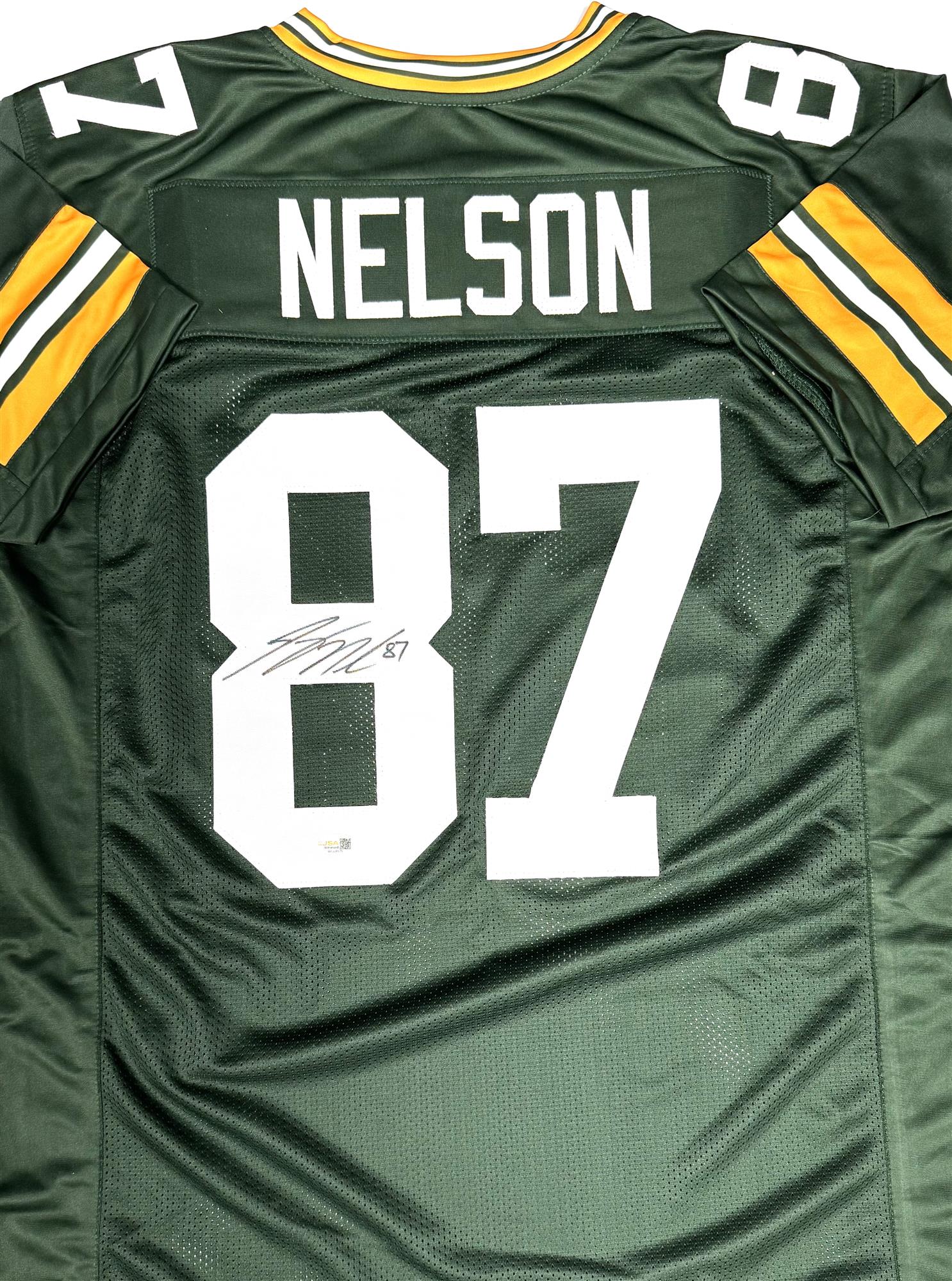 JORDY NELSON SIGNED CUSTOM REPLICA GREEN PACKERS JERSEY - JSA