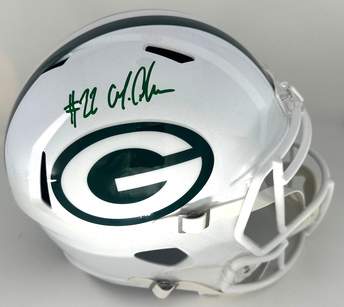 MATTHEW GOLDEN SIGNED FULL SIZE PACKERS ALTERNATE WHITE OUT REPLICA SPEED HELMET - BAS MATTHEW GOLDEN SIGNED FULL SIZE PACKERS ALTERNATE WHITE OUT REPLICA SPEED HELMET - BAS