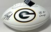JORDY NELSON SIGNED WILSON WHITE PANEL PACKERS LOGO FOOTBALL W/ SB CHAMPS - BAS