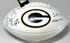 GILBERT BROWN SIGNED WILSON PACKERS LOGO WHITE PANEL FOOTBALL W/ SB CHAMPS - BAS