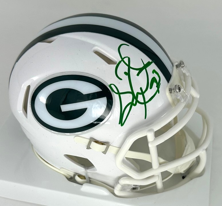 GILBERT BROWN SIGNED PACKERS ALTERNATE WHITE SPEED MINI HELMET - BAS