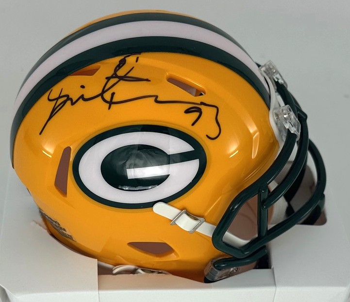 GILBERT BROWN SIGNED RIDDELL PACKERS SPEED MINI HELMET - BAS