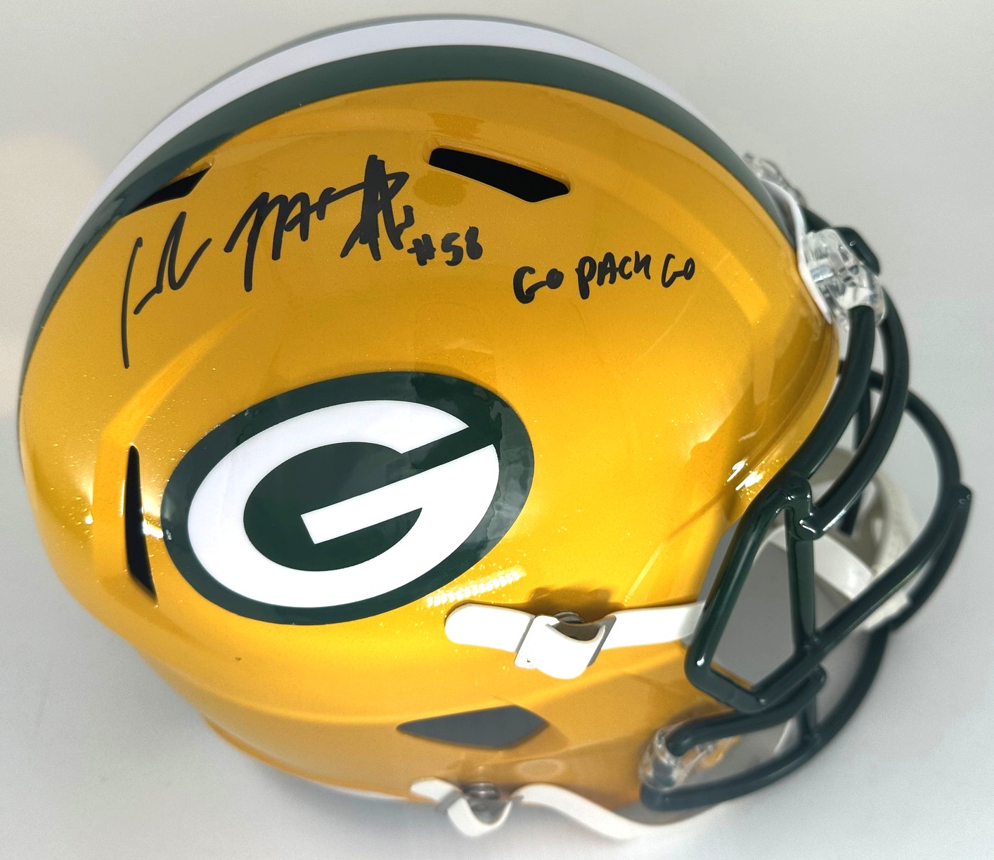 ISAIAH McDUFFIE SIGNED FULL SIZE PACKERS REPLICA SPEED HELMET W/ GO PACK - BAS