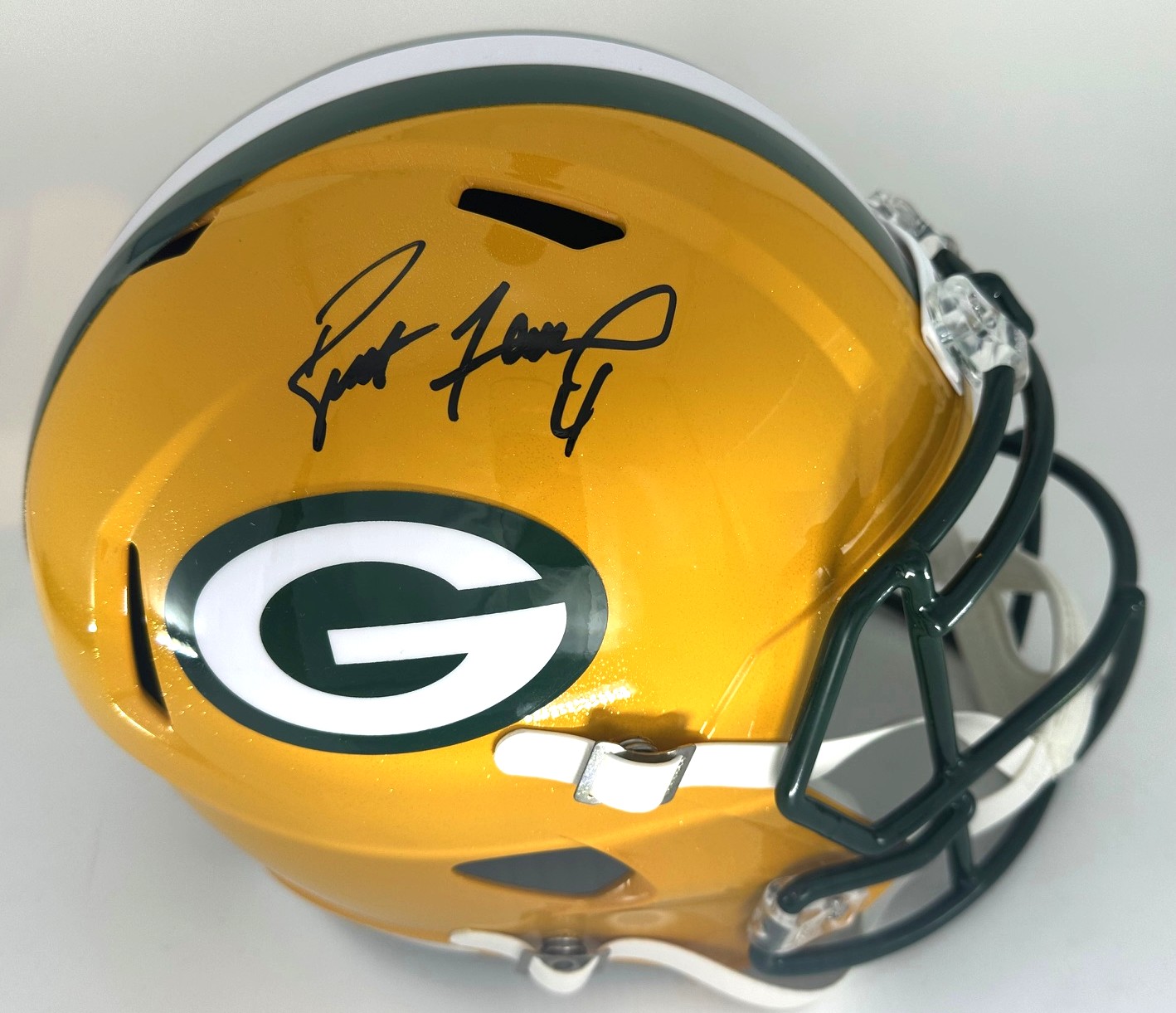 BRETT FAVRE SIGNED FULL SIZE REPLICA PACKERS SPEED HELMET