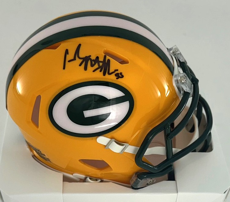 ISAIAH MCDUFFIE SIGNED RIDDELL PACKERS SPEED MINI HELMET - BAS