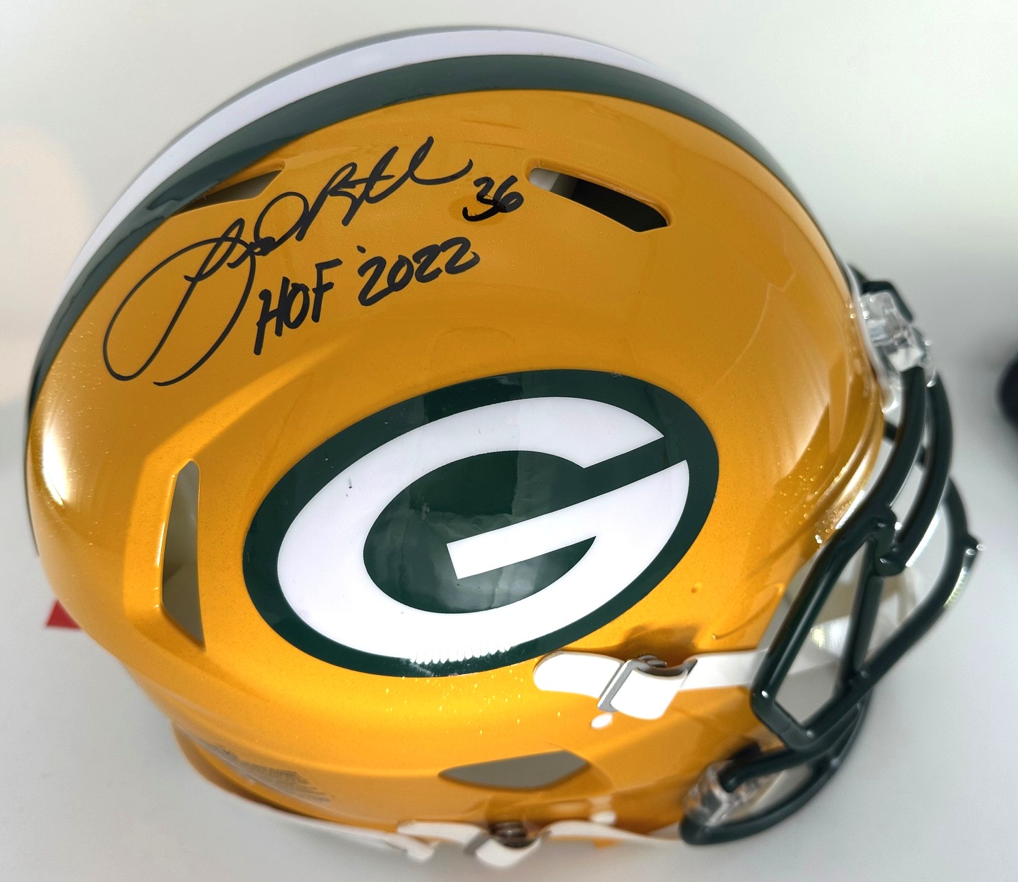 LEROY BUTLER SIGNED FULL SIZE PACKERS AUTHENTIC SPEED HELMET W/ HOF - BAS