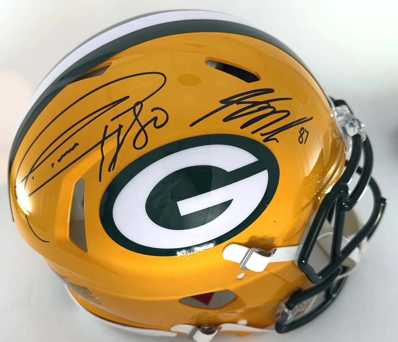 DONALD DRIVER & JORDY NELSON DUAL SIGNED FULL SIZE PACKERS AUTHENTIC SPEED HELMET - JSA