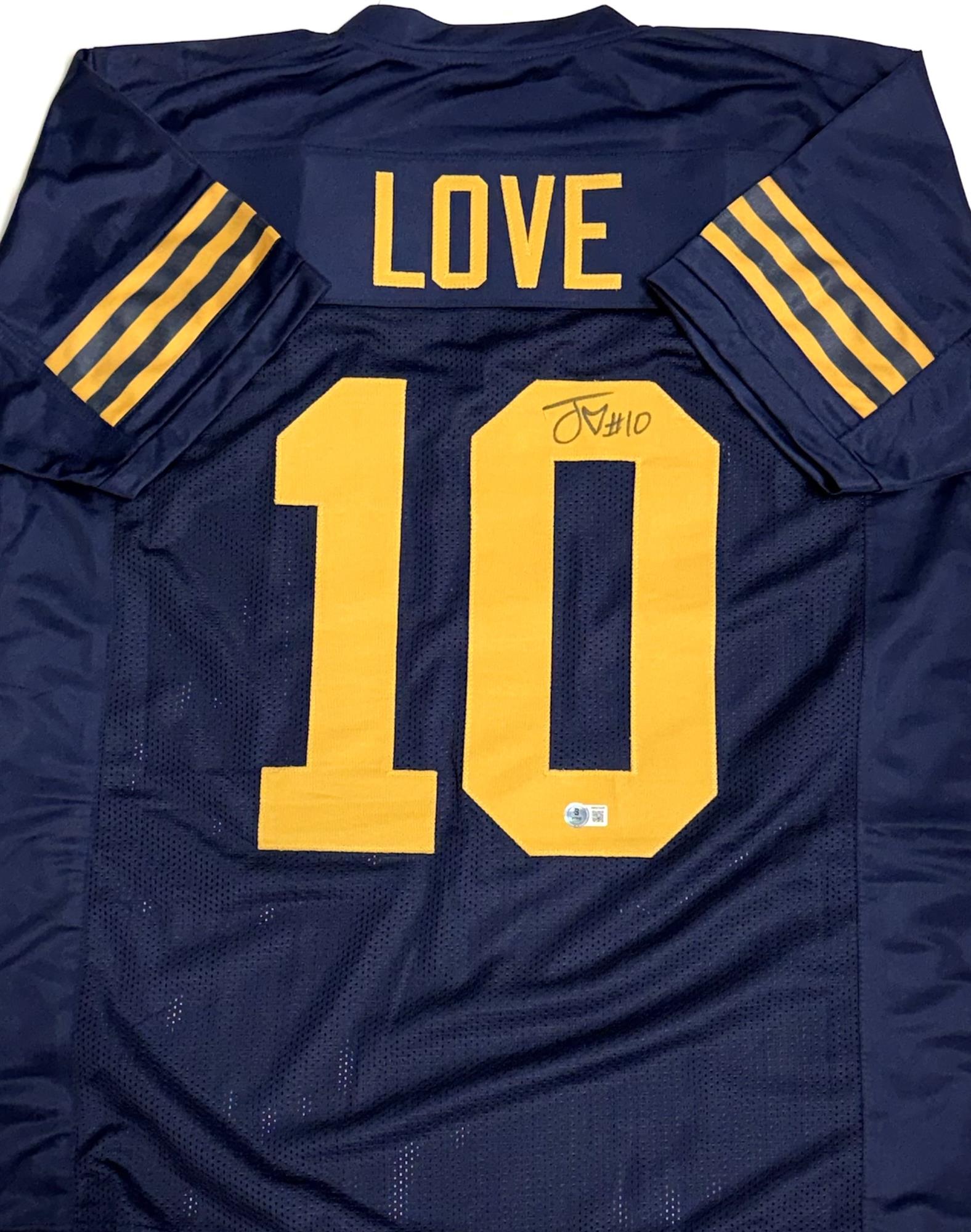 JORDAN LOVE SIGNED CUSTOM REPLICA PACKERS NAVY THROWBACK JERSEY - BAS