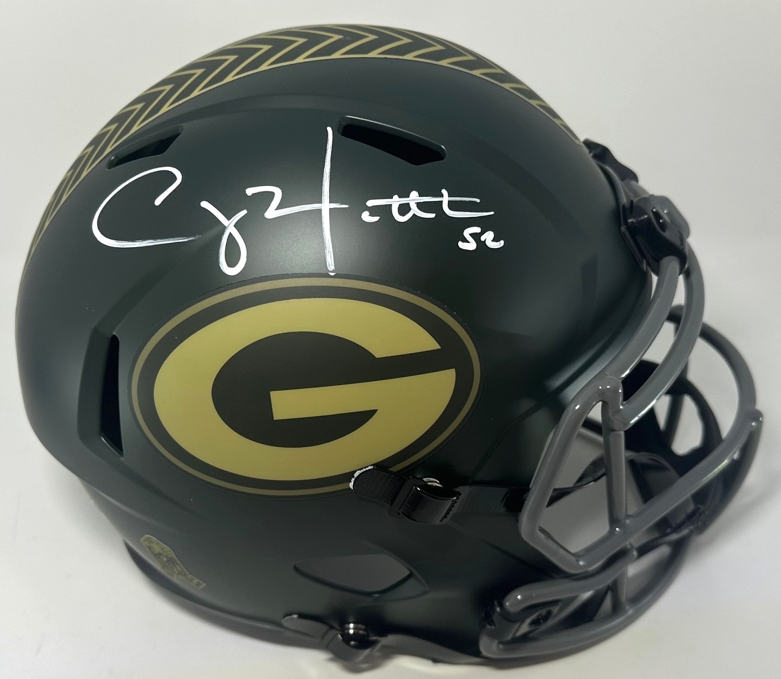 CLAY MATTHEWS SIGNED FULL SIZE PACKERS 2025 SALUTE REPLICA SPEED HELMET - BAS