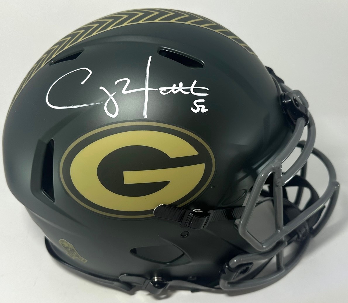 CLAY MATTHEWS SIGNED FULL SIZE PACKERS 2025 SALUTE AUTHENTIC SPEED HELMET - BAS