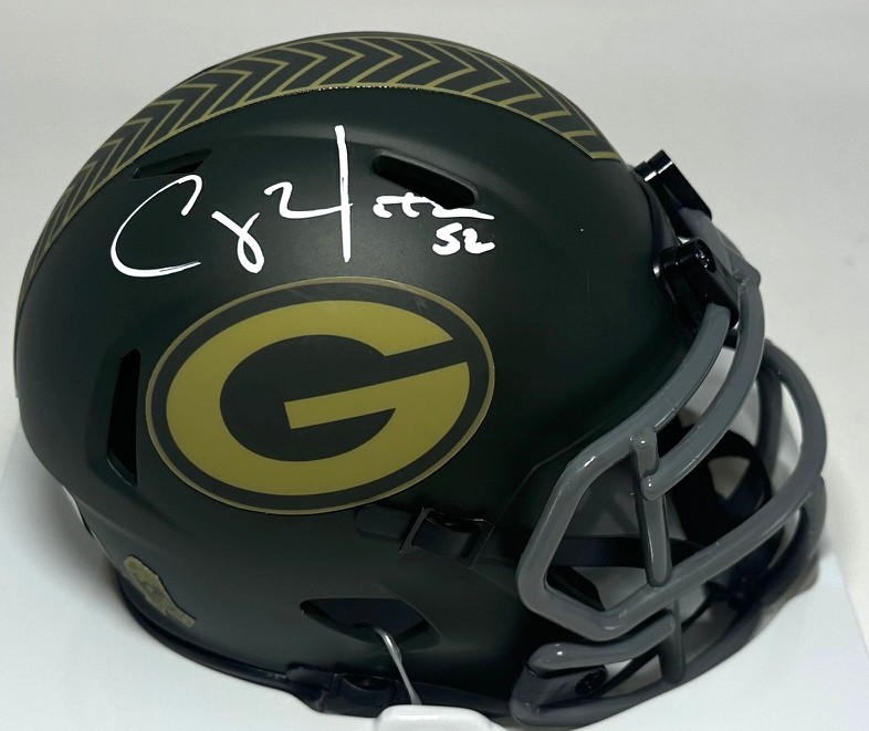 CLAY MATTHEWS SIGNED PACKERS 2025 SALUTE SPEED MINI HELMET - BAS
