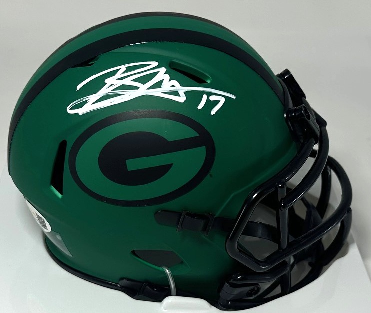 BRANDON McMANUS SIGNED PACKERS RAVE SPEED MINI HELMET - JSA