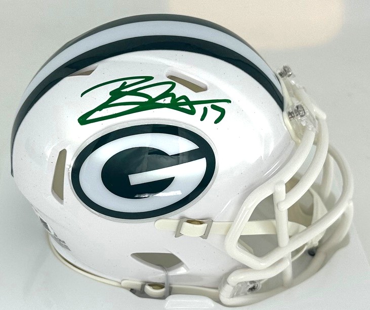 BRANDON McMANUS SIGNED PACKERS ALTERNATE WHITE SPEED MINI HELMET - JSA