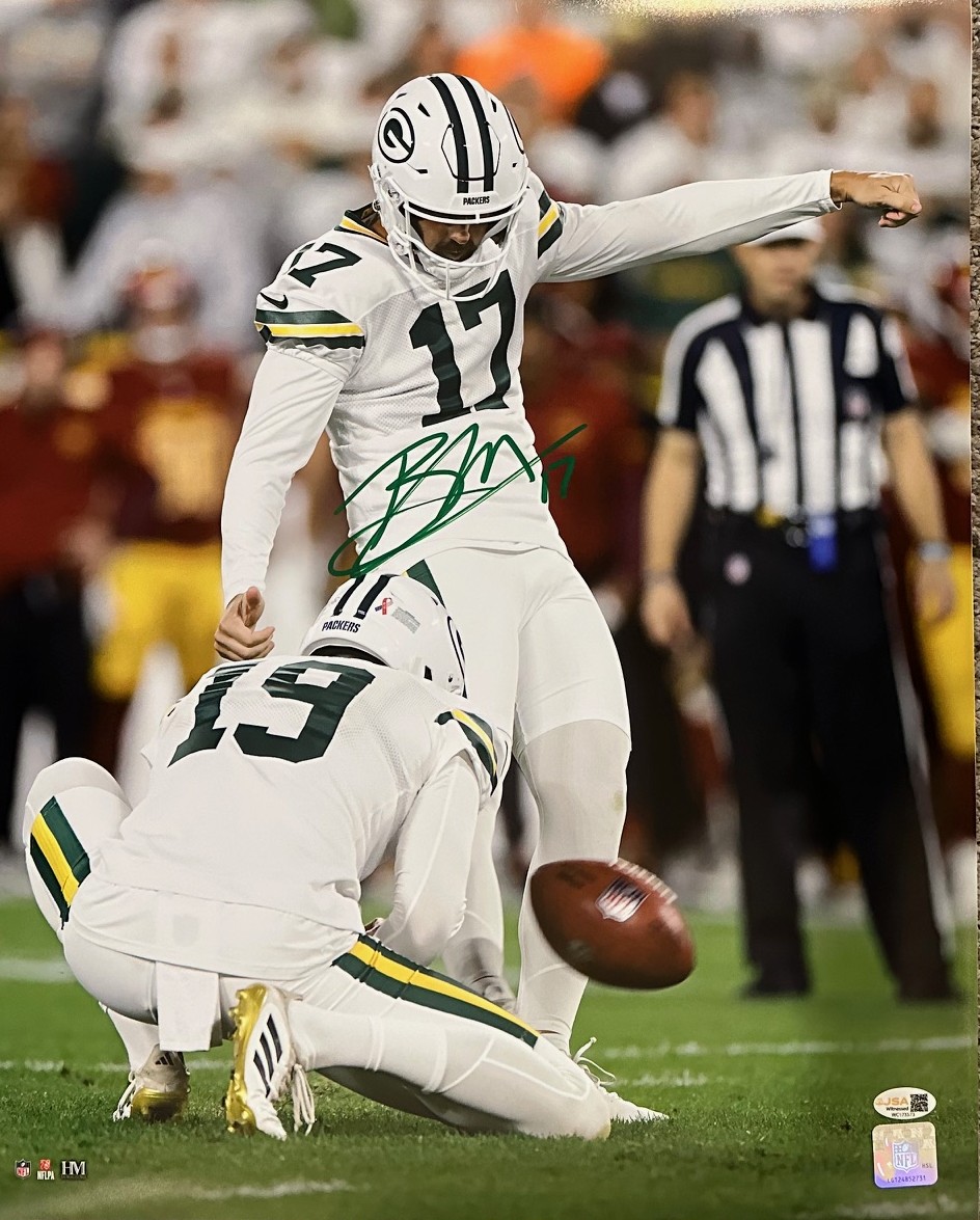 BRANDON McMANUS SIGNED PACKERS 16X20 PHOTO #1 - JSA