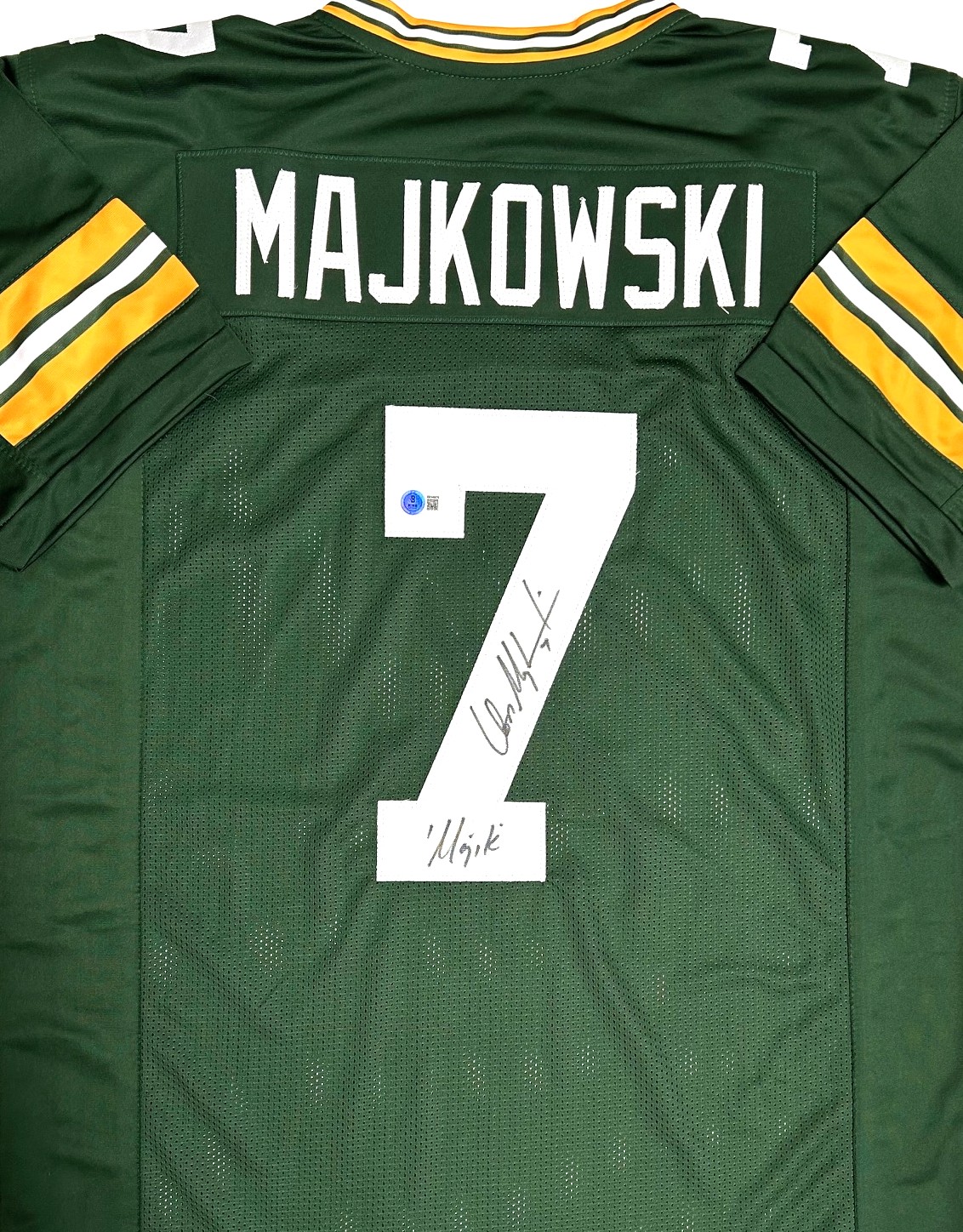 DON MAJKOWSKI SIGNED CUSTOM REPLICA PACKERS GREEN JERSEY W/ "MAJIK" - BAS