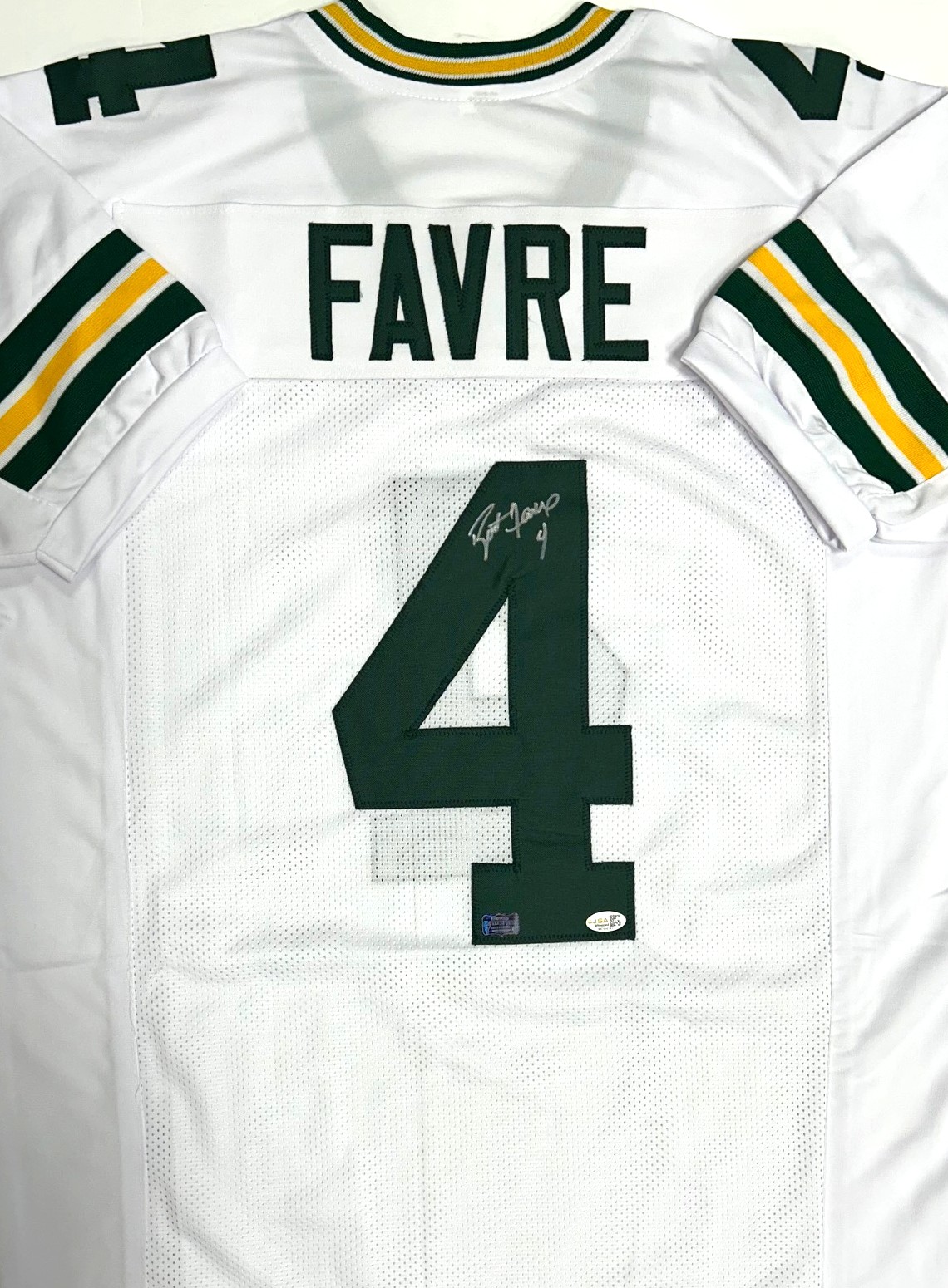 BRETT FAVRE SIGNED CUSTOM REPLICA PACKERS WHITE JERSEY - JSA