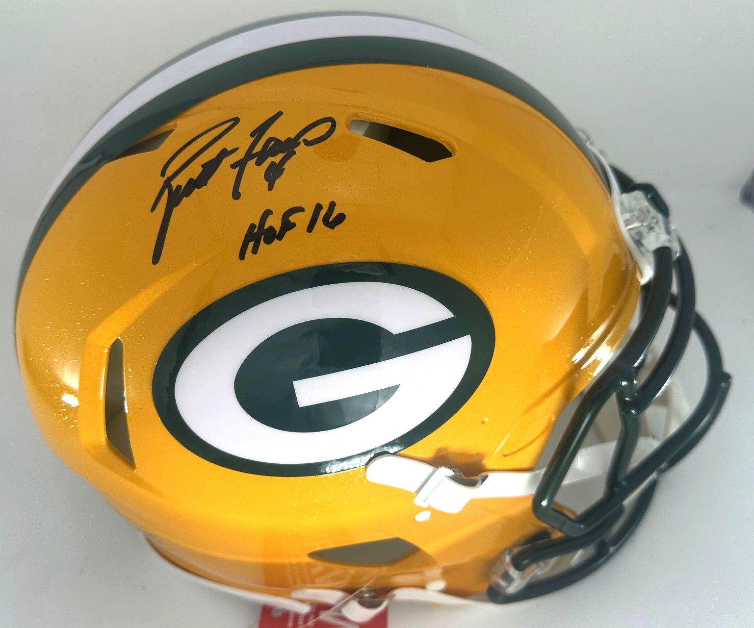 BRETT FAVRE SIGNED FULL SIZE AUTHENTIC PACKERS SPEED HELMET W/ HOF