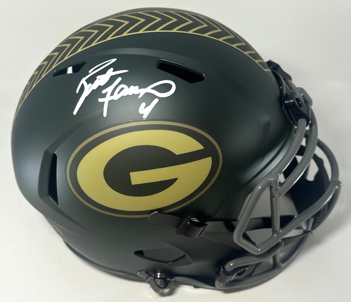 BRETT FAVRE SIGNED FULL SIZE PACKERS 2025 SALUTE REPLICA SPEED HELMET - JSA
