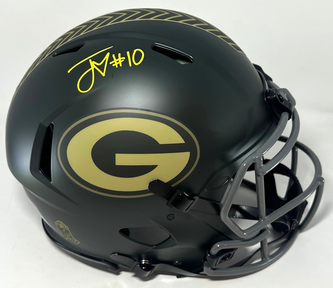 JORDAN LOVE SIGNED FULL SIZE PACKERS 2025 SALUTE REPLICA SPEED HELMET - BAS