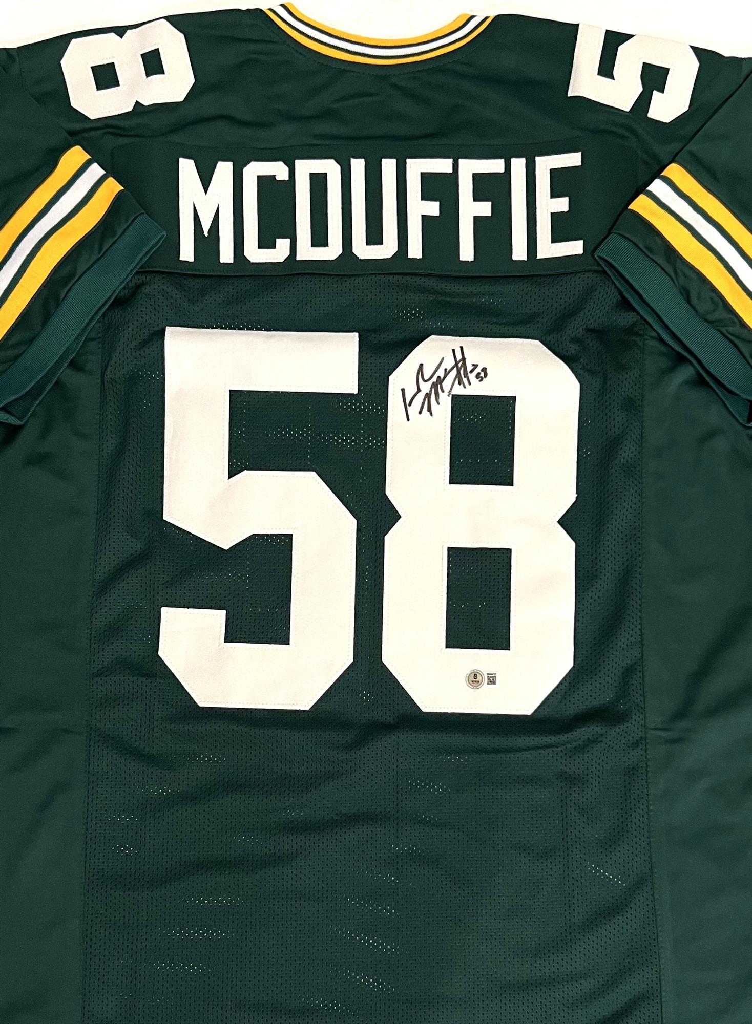 ISAIAH McDUFFIE SIGNED CUSTOM REPLICA GREEN PACKERS JERSEY - BAS