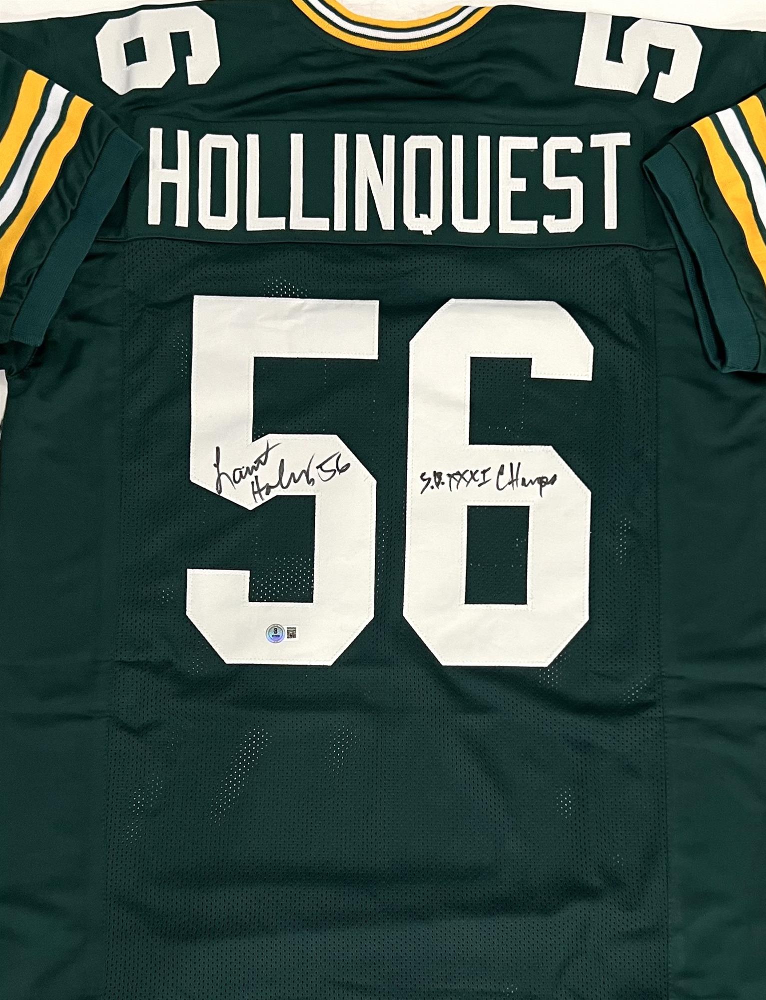 LAMONT HOLLINQUEST SIGNED CUSTOM REPLICA GREEN PACKERS JERSEY - BAS