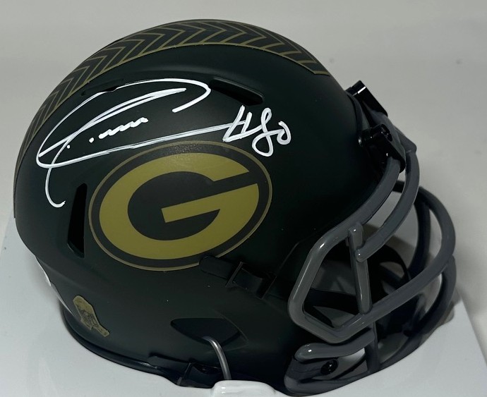 DONALD DRIVER SIGNED PACKERS 2025 SALUTE MINI HELMET - JSA