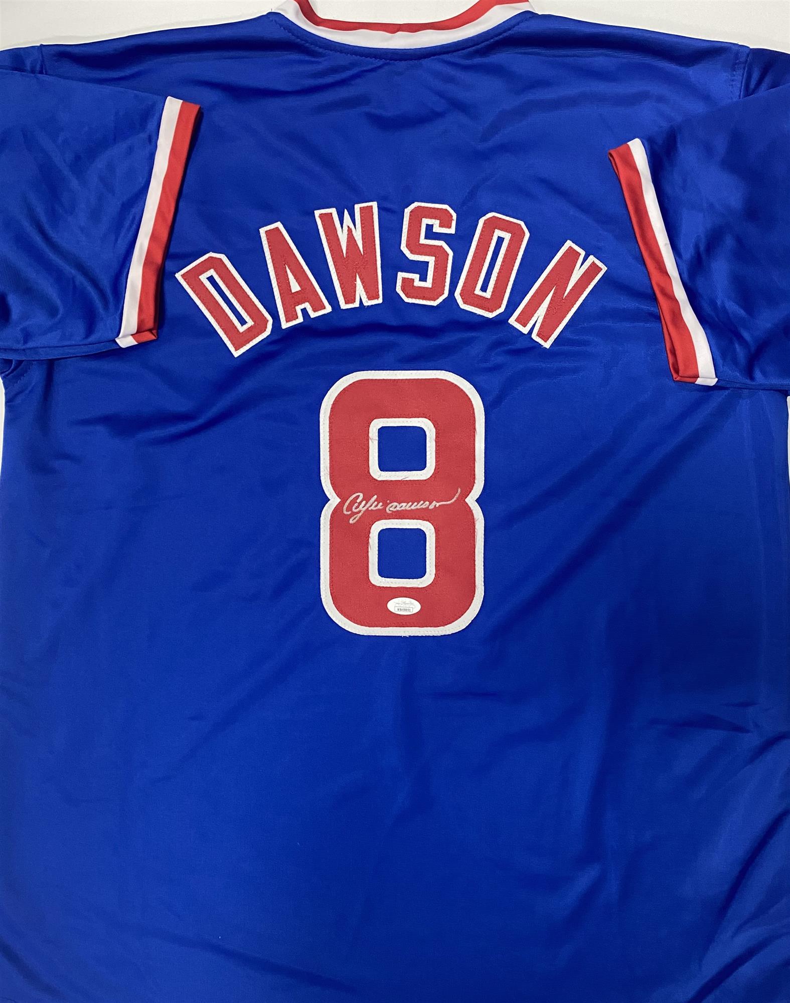 ANDRE DAWSON SIGNED CUSTOM REPLICA CUBS JERSEY - JSA