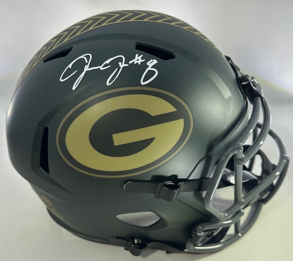 JOSH JACOBS SIGNED FULL SIZE PACKERS 2025 SALUTE REPLICA SPEED HELMET - BAS