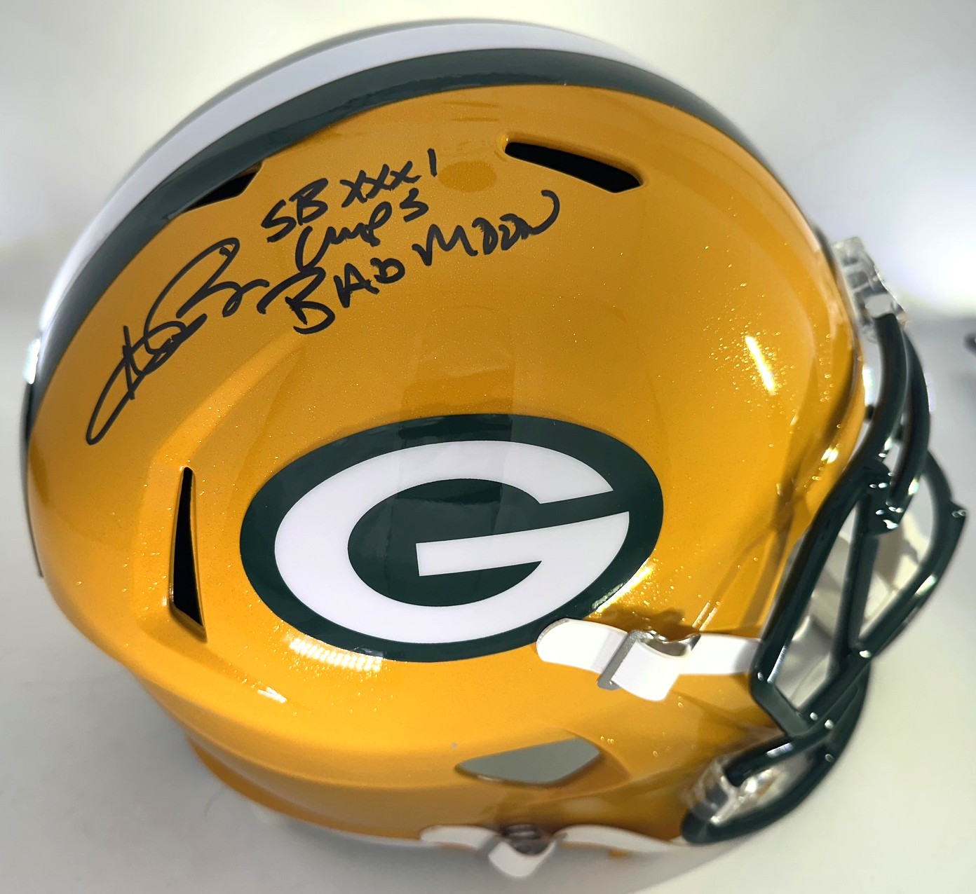 ANDRE RISON SIGNED FULL SIZE PACKERS REPLICA HELMET W/ SB XXXI - BAS