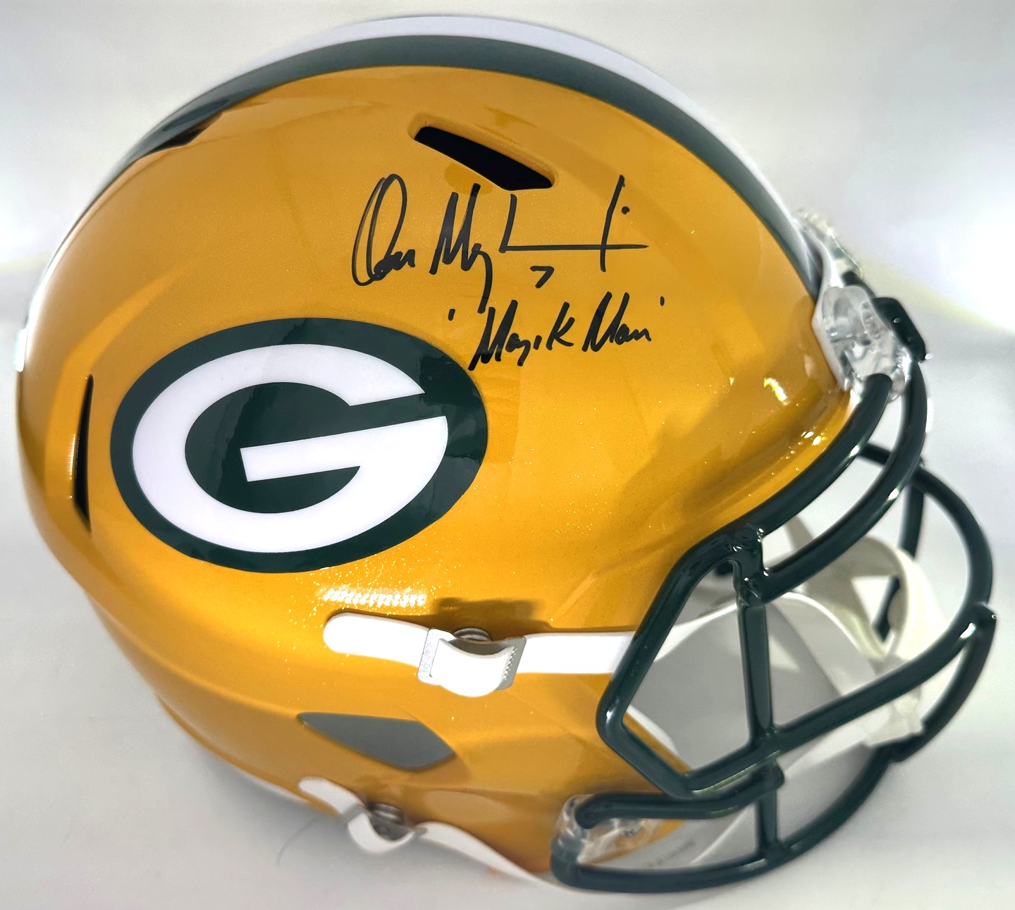 DON MAJKOWSKI SIGNED FULL SIZE PACKERS REPLICA SPEED HELMET W/ MAJIK - BAS