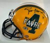 BRETT FAVRE SIGNED RIDDELL VSR4 PACKERS MINI HELMET W/ #4 LOGO STICKER