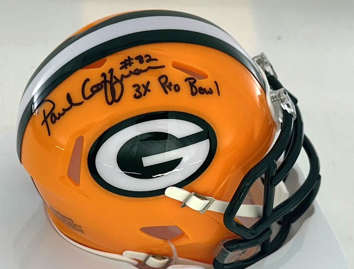 PAUL COFFMAN SIGNED PACKERS SPEED MINI HELMET W/ 3 X PRO BOWL - BAS