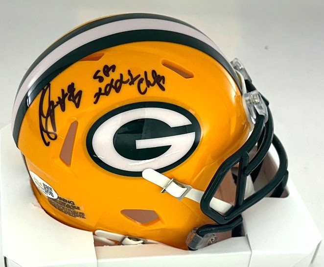 SEAN JONES SIGNED PACKERS SPEED MINI HELMET W/ SB XXXI CHAMPS - BAS