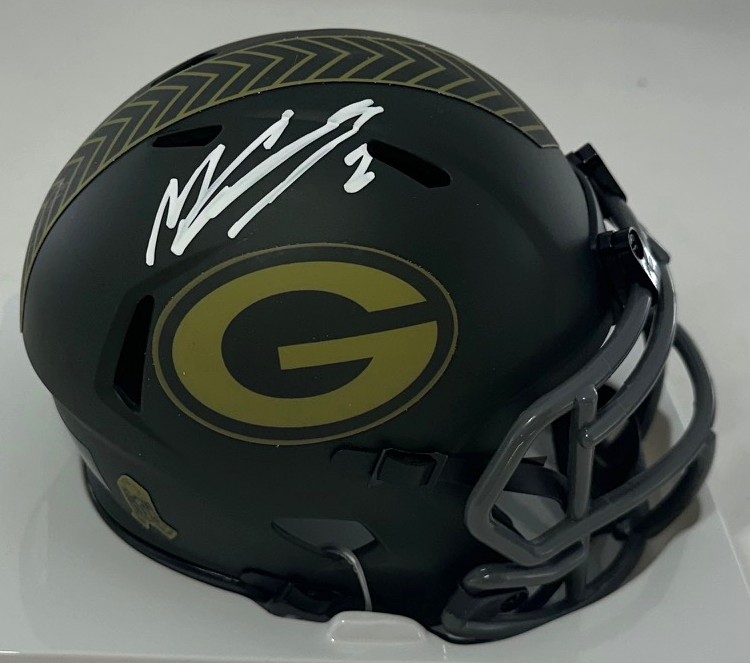 MASON CROSBY SIGNED PACKERS '22 SALUTE SPEED MINI HELMET - JSA