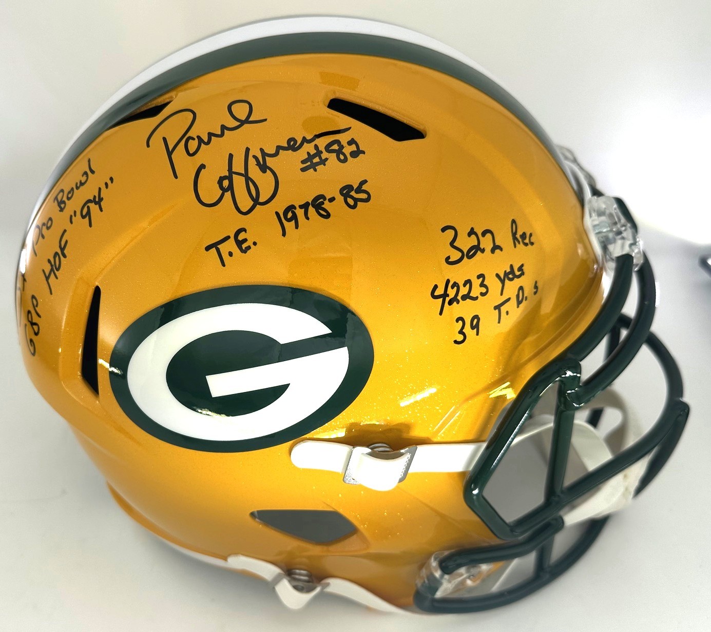 PAUL COFFMAN SIGNED PACKERS FULL SIZE REPLICA HELMET W/ SCRIPTS - BAS
