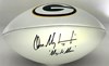 DON MAJKOWSKI SIGNED WILSON PACKERS LOGO WHITE PANEL FOOTBALL W/ MAJIK - BAS