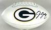 JOSH JACOBS SIGNED WILSON WHITE PANEL PACKERS LOGO FOOTBALL - BAS