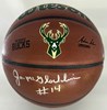 JON McGLOCKLIN SIGNED WILSON REPLICA BUCKS LOGO BASKETBALL - JSA
