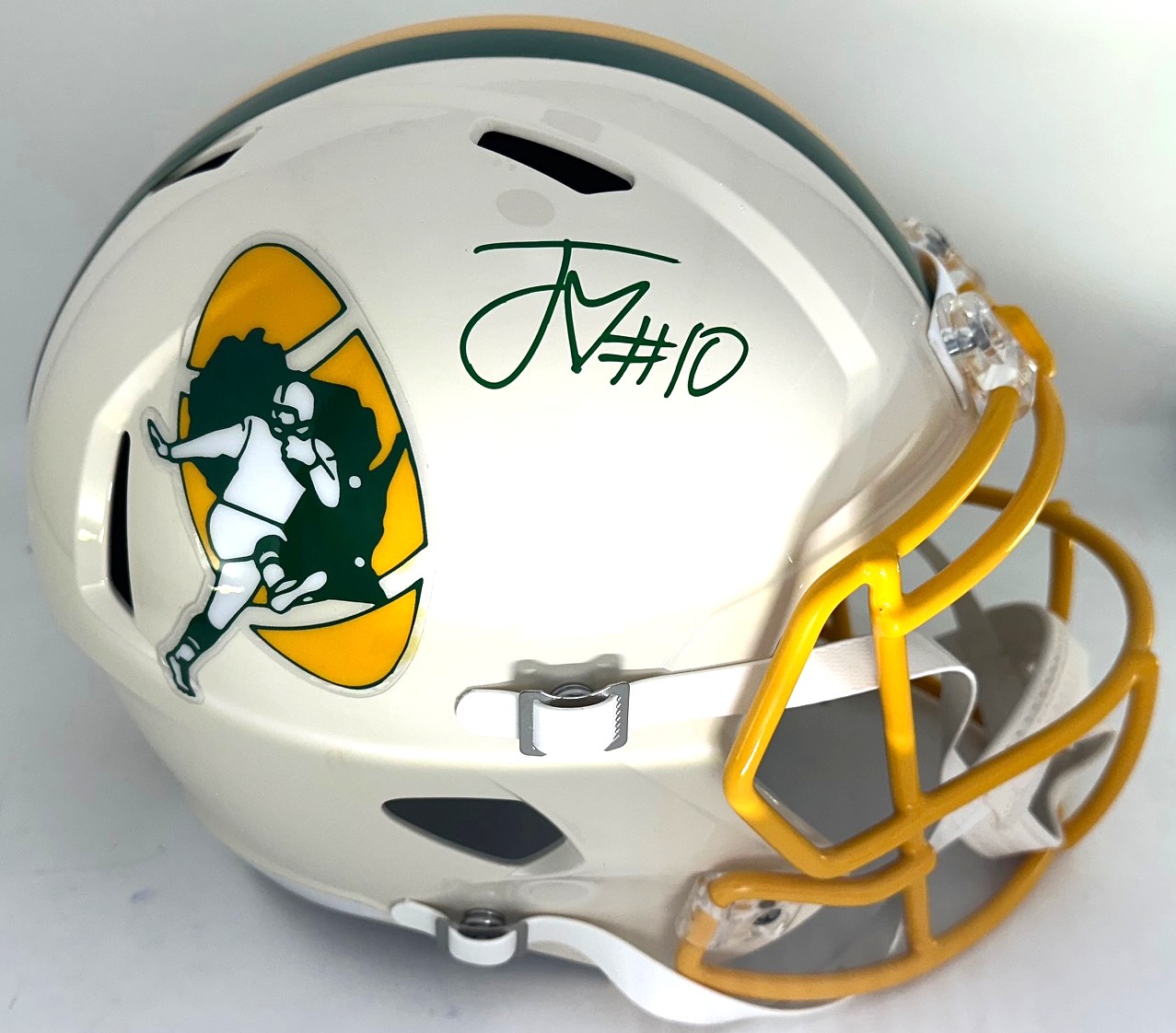 JORDAN LOVE SIGNED FULL SIZE PACKERS REPLICA RETRO SPEED HELMET - BAS