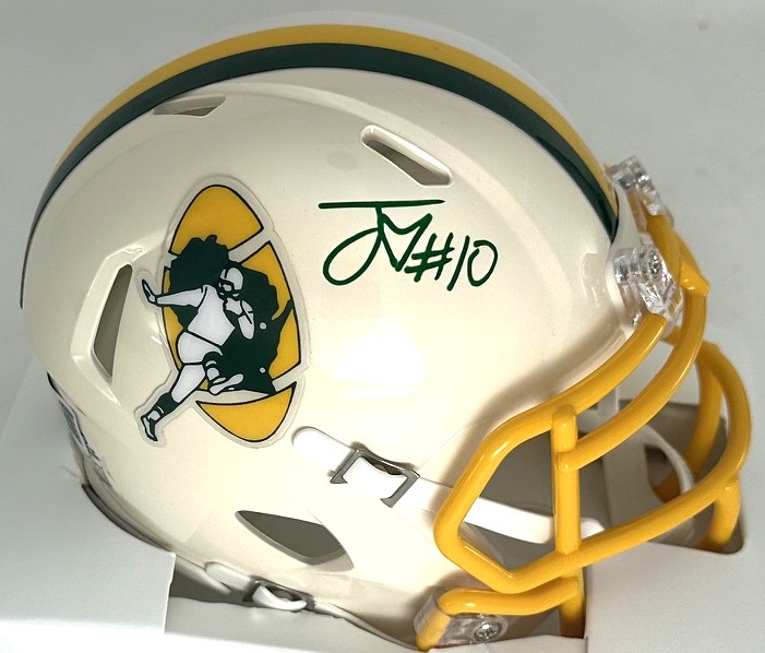 JORDAN LOVE SIGNED PACKERS 2026 RETRO SPEED MINI HELMET - BAS