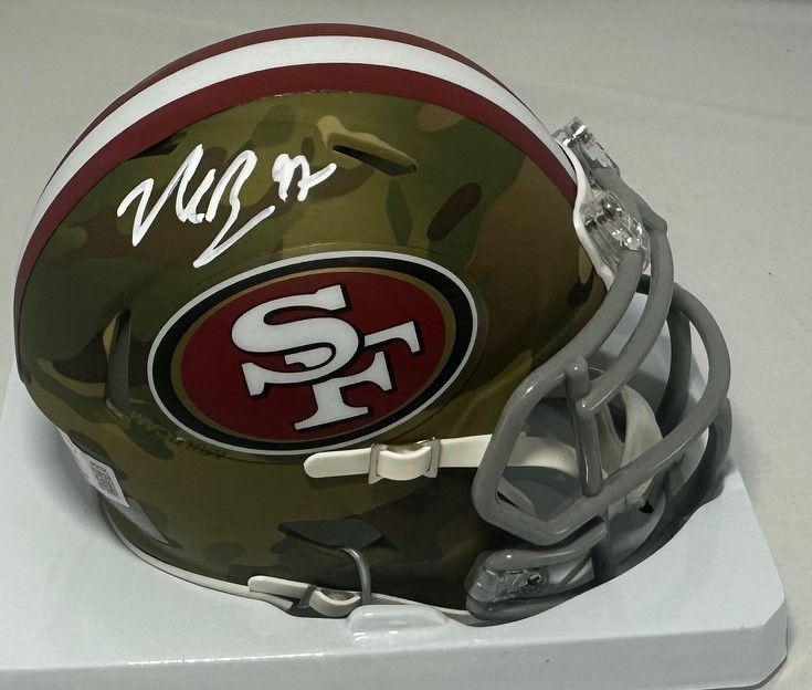 NICK BOSA SIGNED SF 49ERS CAMO SPEED MINI HELMET - BAS