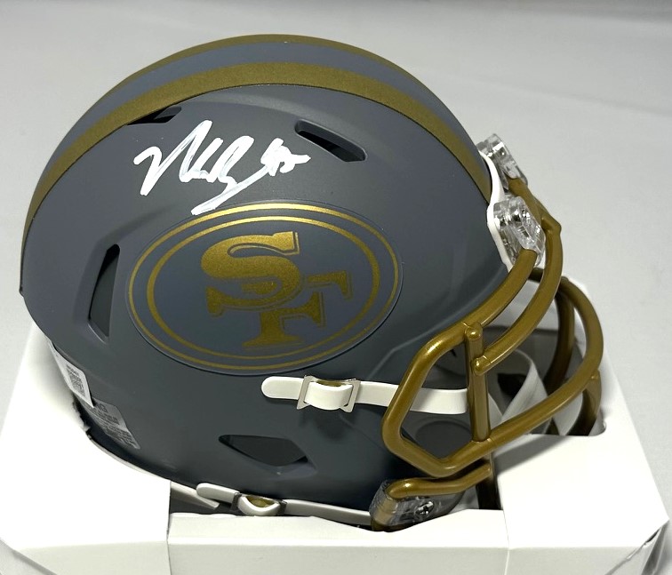 NICK BOSA SIGNED SF 49ERS SLATE SPEED MINI HELMET - BAS