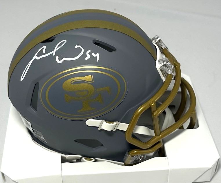 FRED WARNER SIGNED RIDDELL 49ERS SLATE SPEED MINI HELMET - BAS